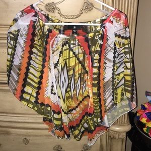 Beautiful Sheer Small Batwing Style Blouse